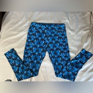 152: PreLoved LuLaRoe Women’s Leggings in Vibrant Blue Pattern